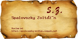 Spalovszky Zoltán névjegykártya